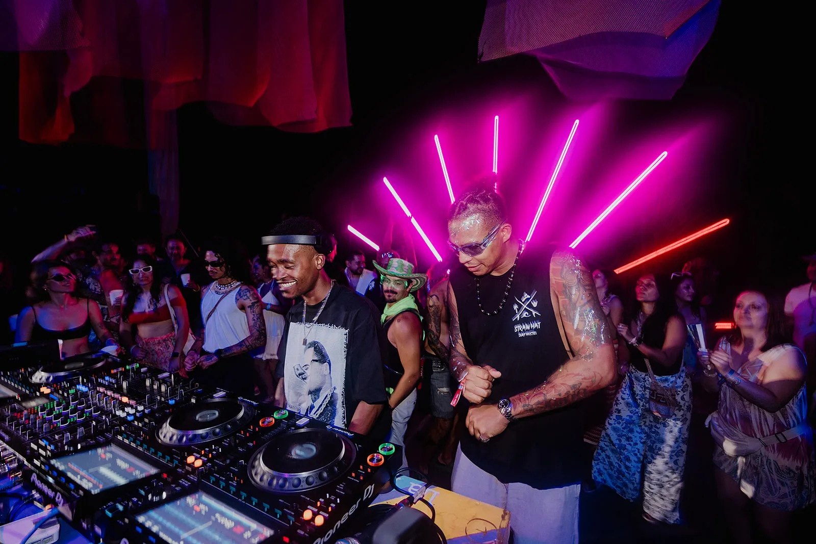 B2B · neon stage